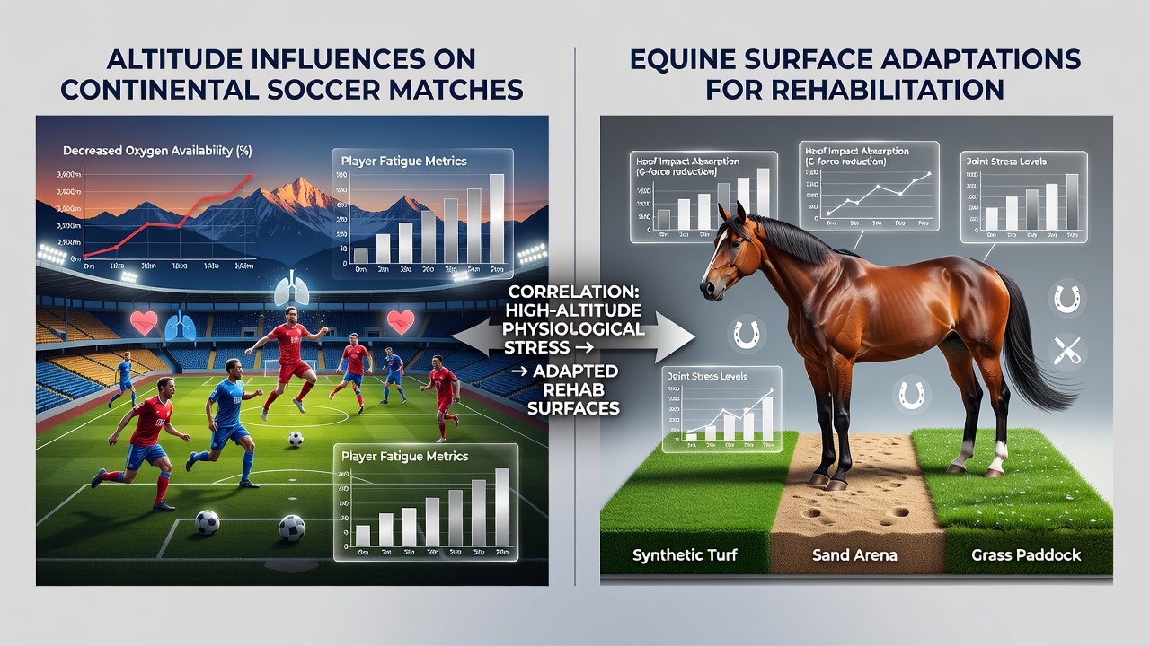 Equine surface adaptation metrics aligned with soccer altitude datasets